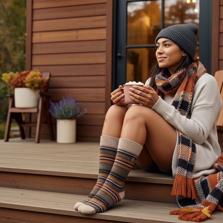 Shupaca Alpaca - Wholesale Socks - Unisex - NEW! Alpaca Socks - Stripe - Tierra1