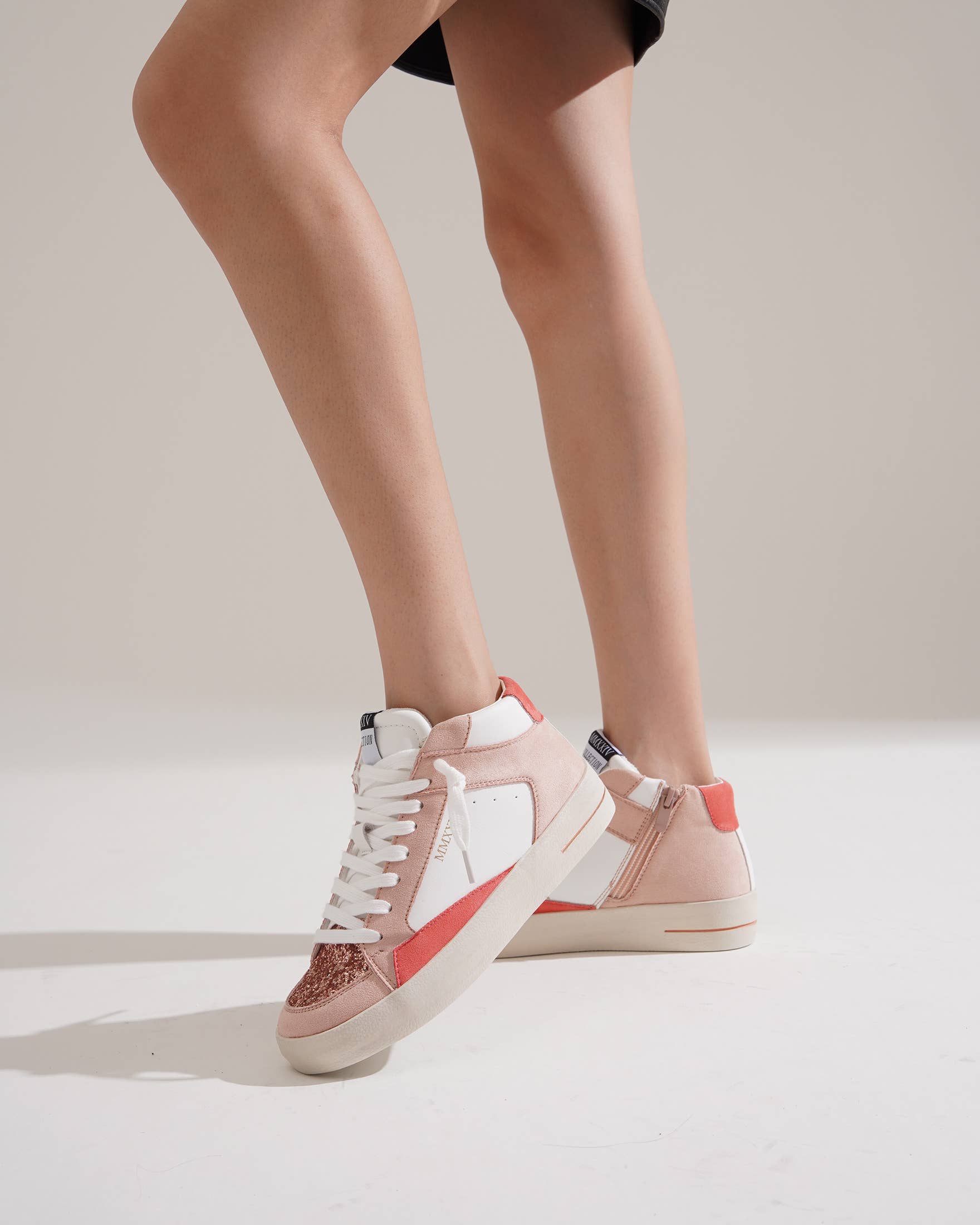 CEREZA - Wholesale Lifestyle Sneakers - Women's - Women's High-cut Platform Sneakers with with glitter detail28