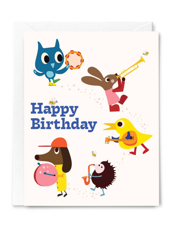 Happy Birthday from the Band Greeting Card for Kids for wholesale by Happy Just Happy
