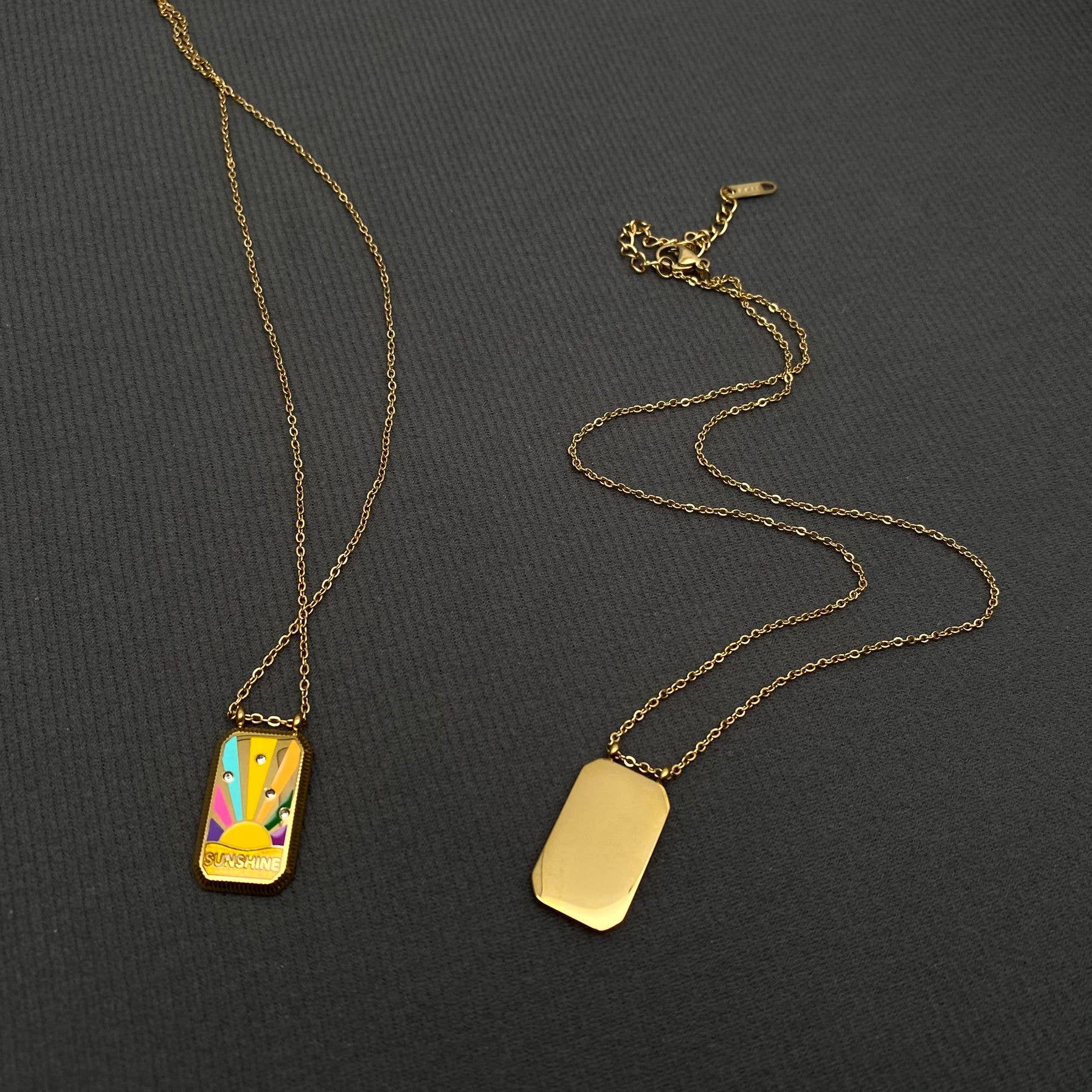 Mio Queena - Wholesale Halskettinghanger - CZ emaille tarot hanger ketting van 18K goud verguld roestvrij staal - Mio Queena8