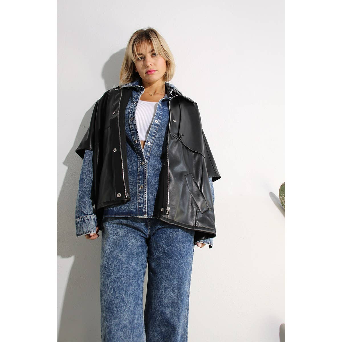 WASHED DENIM SHIRTS JACKEET AND PANTS SET for wholesale on Faire5