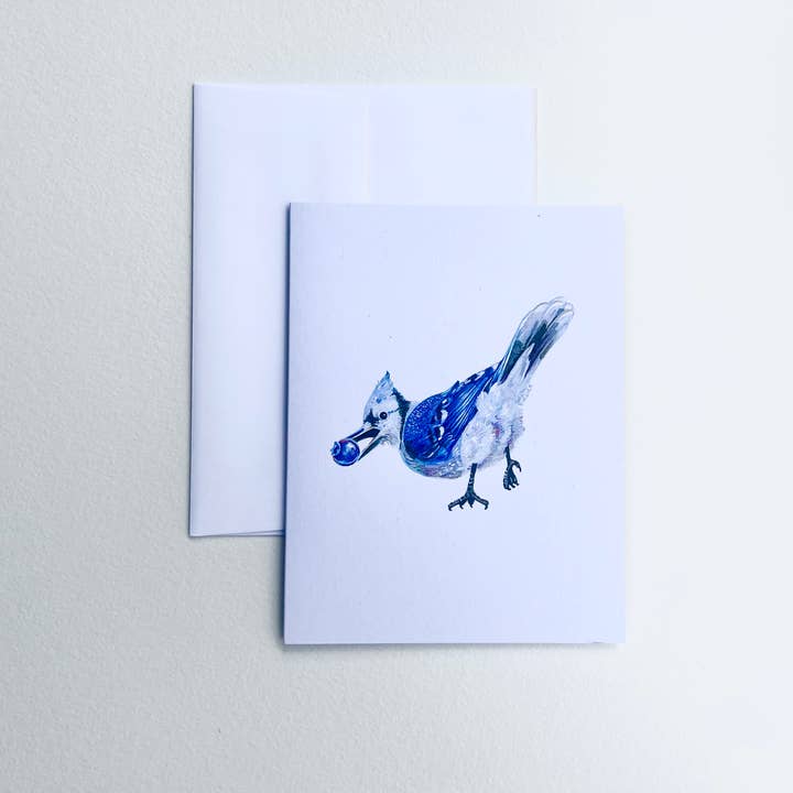 Bluejay Card for wholesale by Liz Burdick Arts