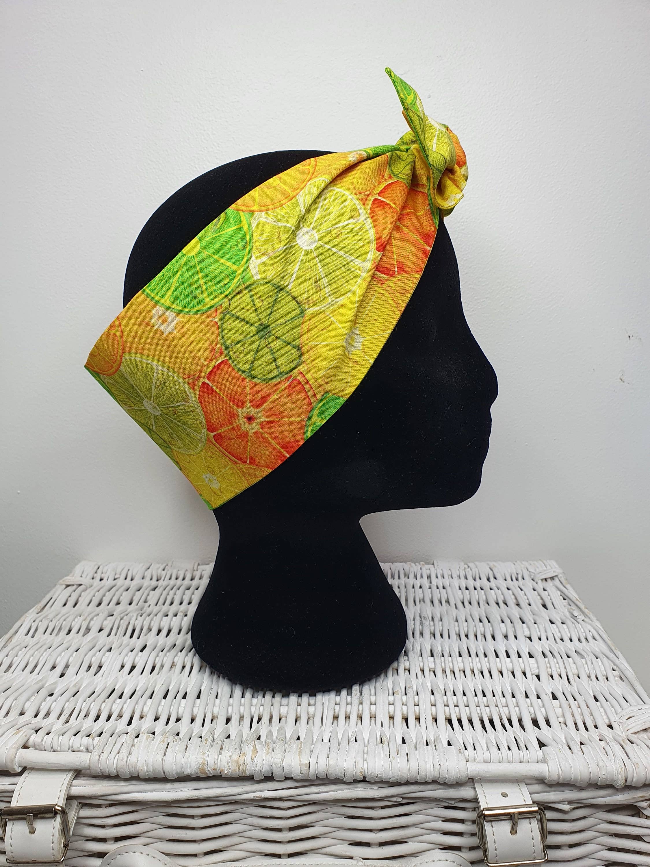 Aye Aye - Vente Foulard – femme - Foulard estival en coton citron et citron vert agrumes2