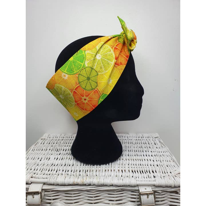 Aye Aye - Vente Foulard – femme - Foulard estival en coton citron et citron vert agrumes2