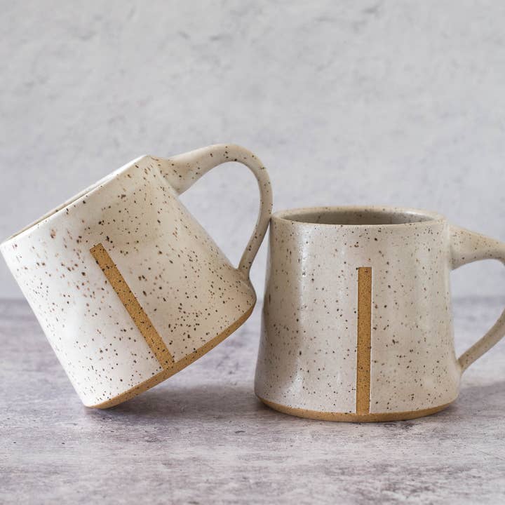 ZZIEE Ceramics - Vente Tasse à café - Mug en céramique fait main en blanc moucheté5