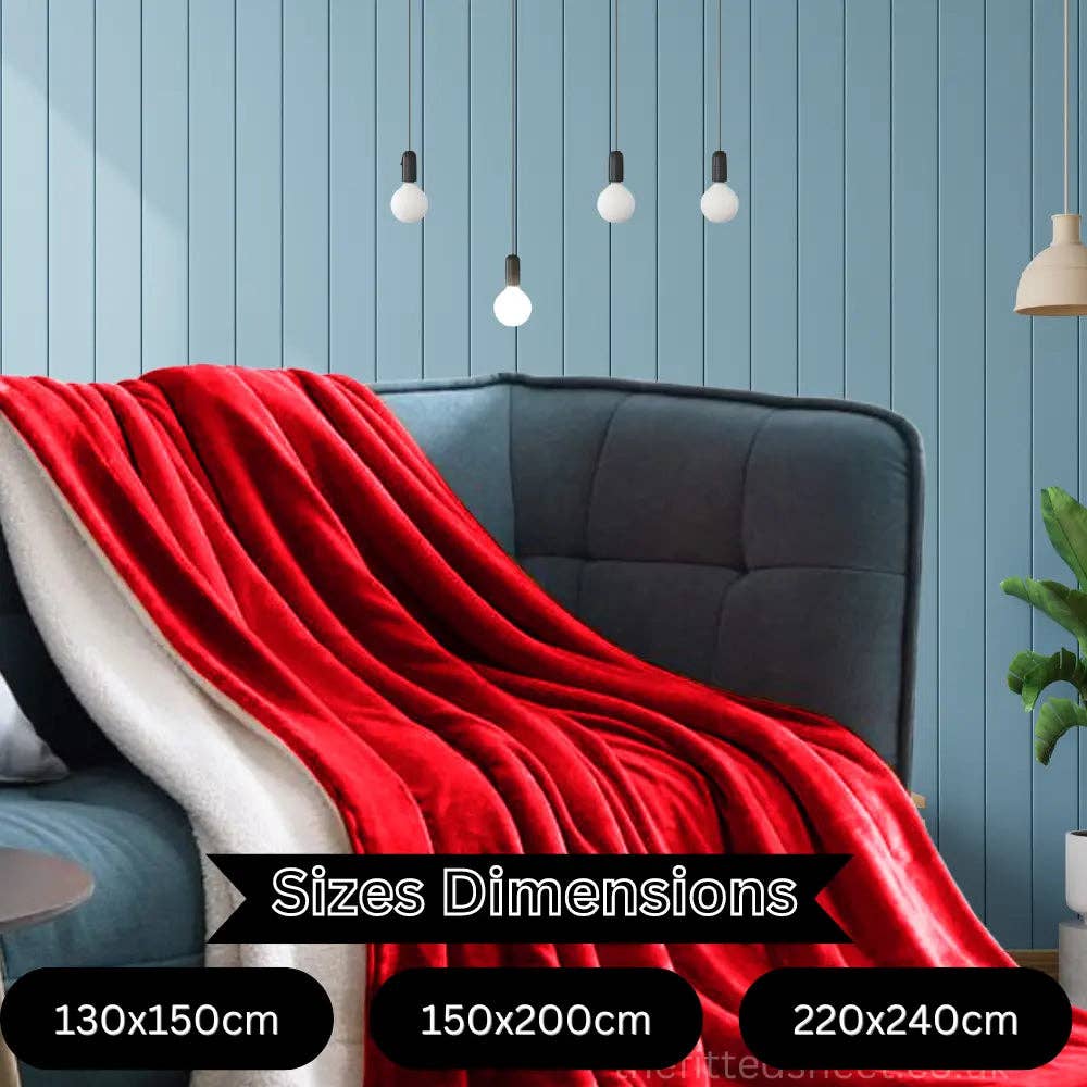 The Fitted Sheets – wholesale Throw blanket – Red Sherpa Fleece throw – Soft Fleece Meets Plush Sherpa5