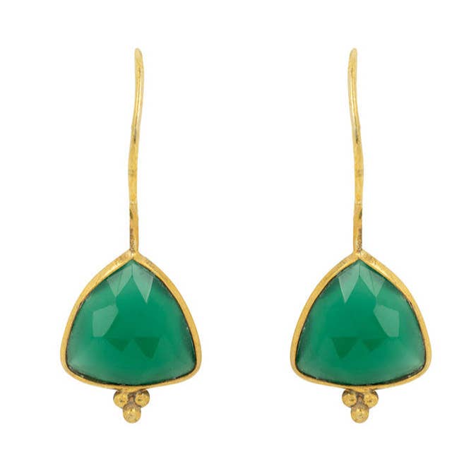 Brincos de Ônix Verde Lola por atacado de Ashiana London