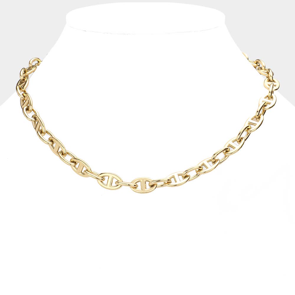 Sensibling Corp. - Vendita all'ingrosso Collane a catena e maglie - Collana artigianale premium in acciaio inossidabile placcato oro 18K0