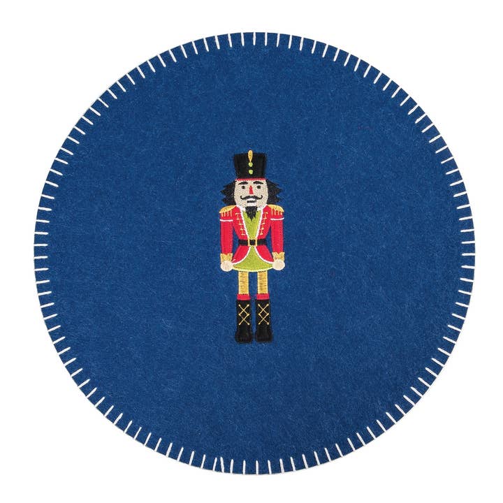 Christmas Nutcracker Felt Round Placemat for wholesale by C&F Home