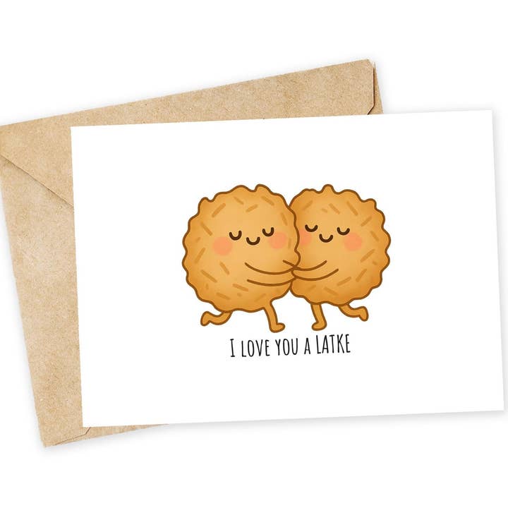 Carte d'amour Latke pour la vente par Chewy Lemon Studio