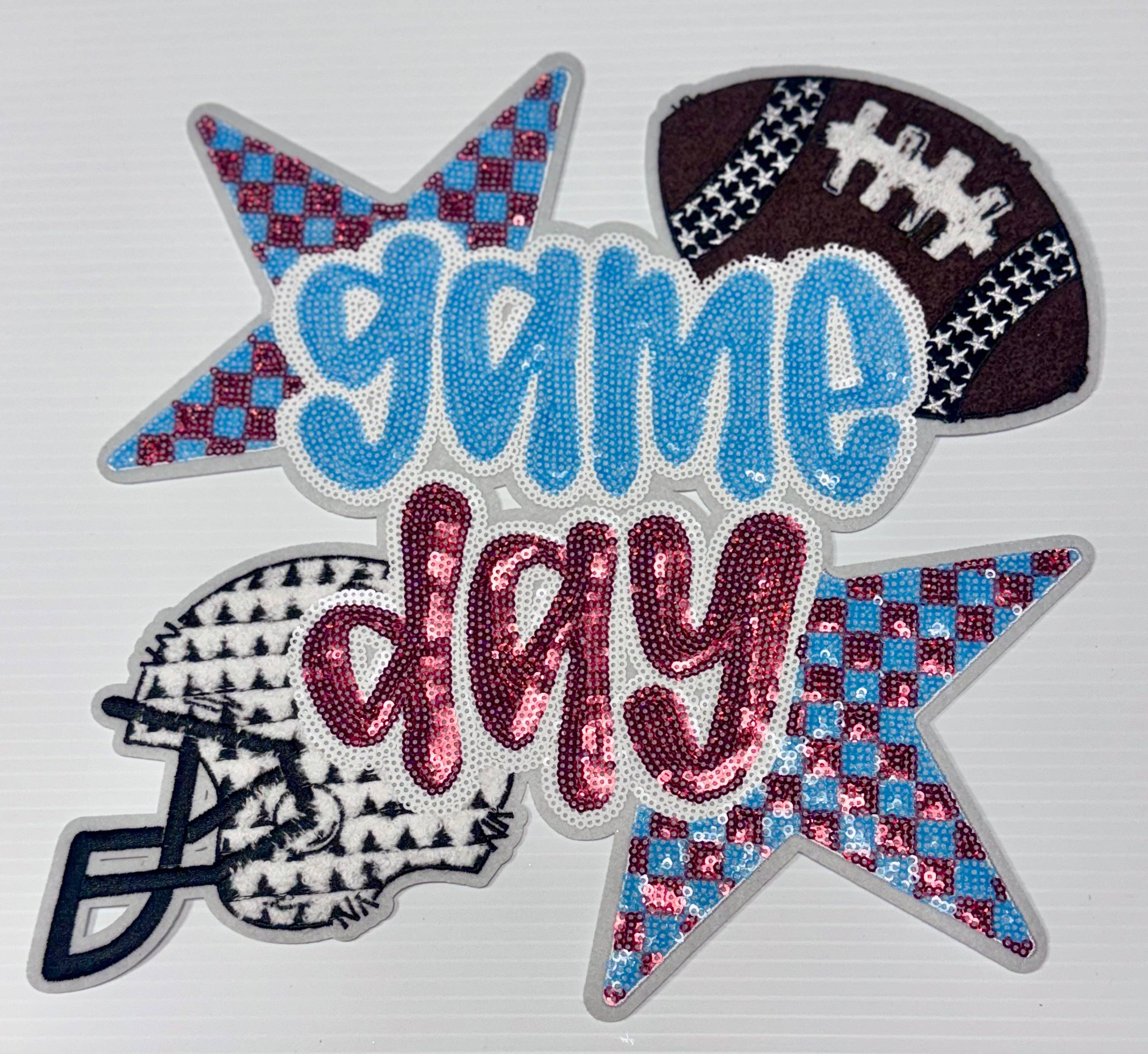 sequinandstiches - Vente Écusson - Patch jour de match, Patch 11, Patch de football, Patch rouge et bleu, Patch de football à sequins, Patch de sport, Patch à sequins, Patch thermocollant, DIY4