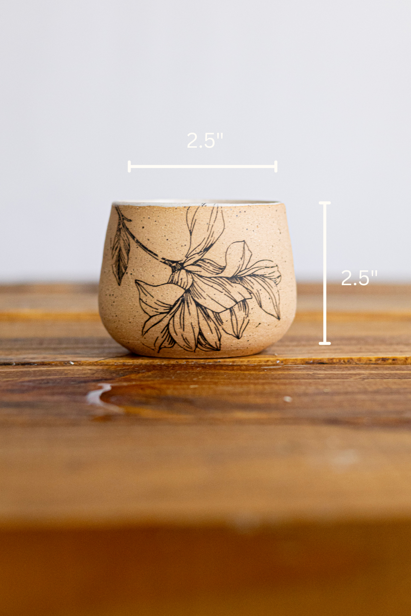 Hands On Ceramics - Wholesale Drinking Glass/Cup - Handmade Ceramic Floral espresso cup-3 ounce2