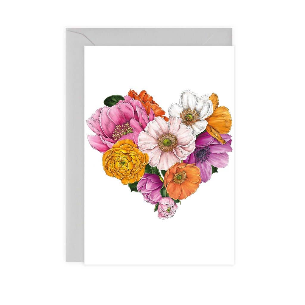 Catherine Lewis Design - Wholesale Everyday Greeting Card - Floral Brights - Heart1