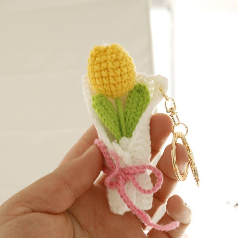 Tourtiwi - Wholesale Keychain - Women's - Handmade Crochet Tulip Daisy Sunflower Keychains3