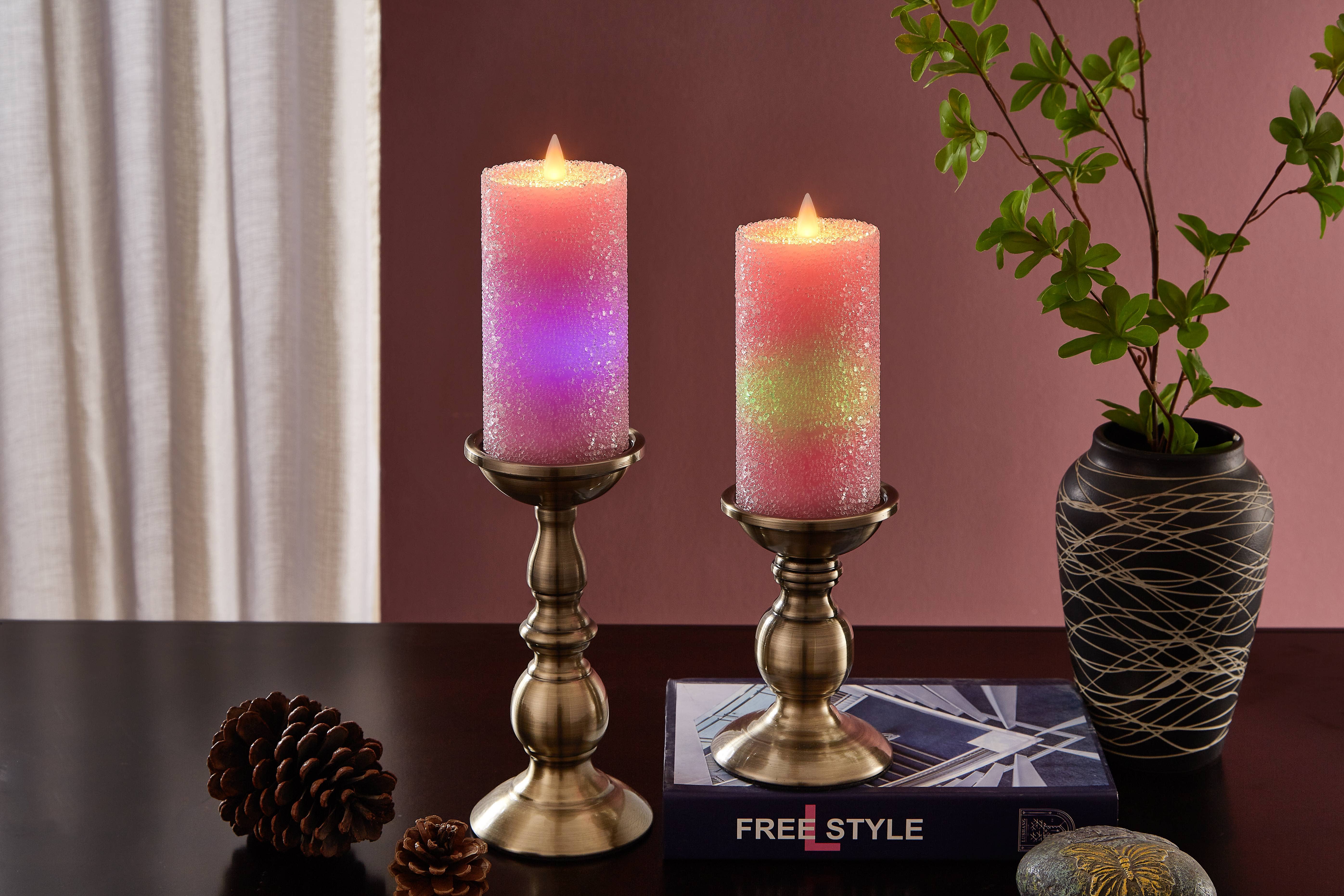 Flipo Group, Ltd. – wholesale Flameless candle – 2-Pack Flat Top Glitter Flameless Candles3