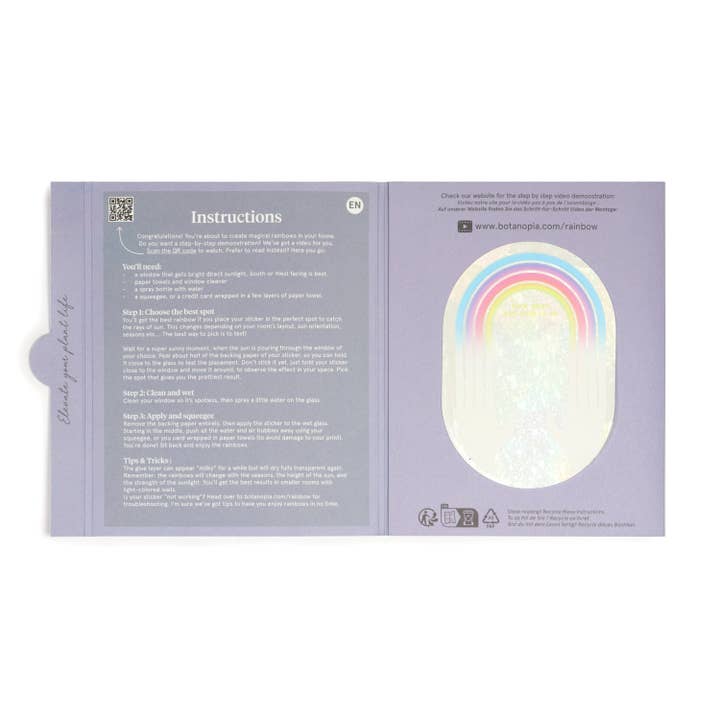 Botanopia - gifts , decor and cards for plant lovers - Wholesale Suncatcher - Rainbow maker sticker - Slow down and soak it up13