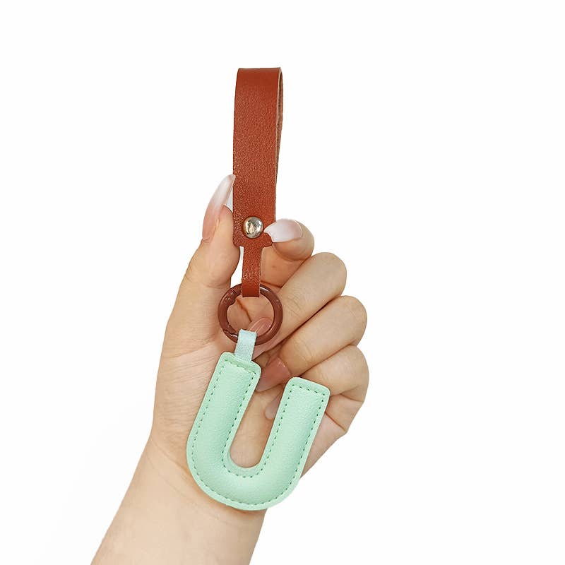 wandf – wholesale Purse/Bag Accessory - Unisex – Leather Letter Pendant Keychain For Handbag, Purse, Backpack14