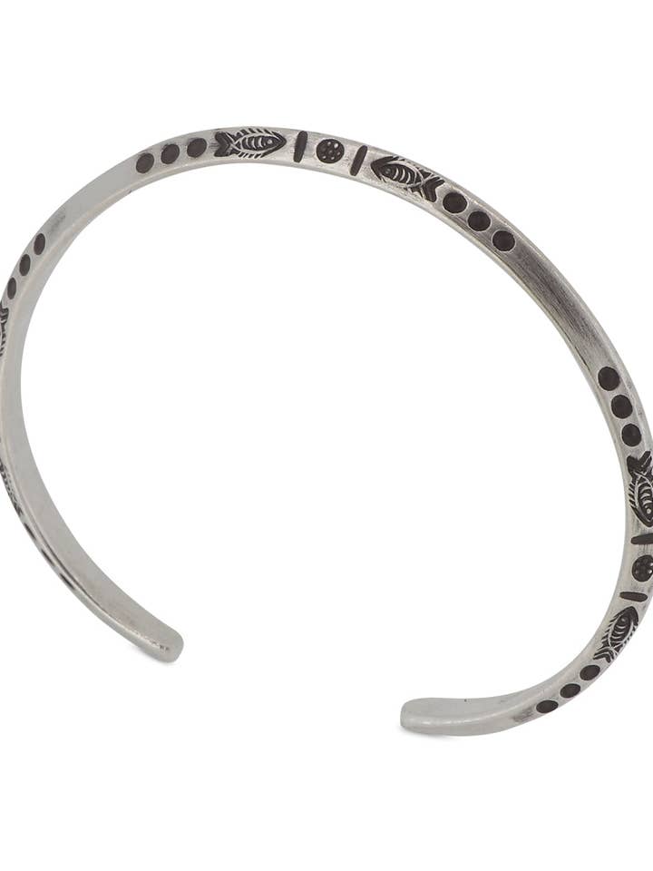 Hilltribe Silver Tribal Design Adjustable Bracelet for wholesale by Culture Spot