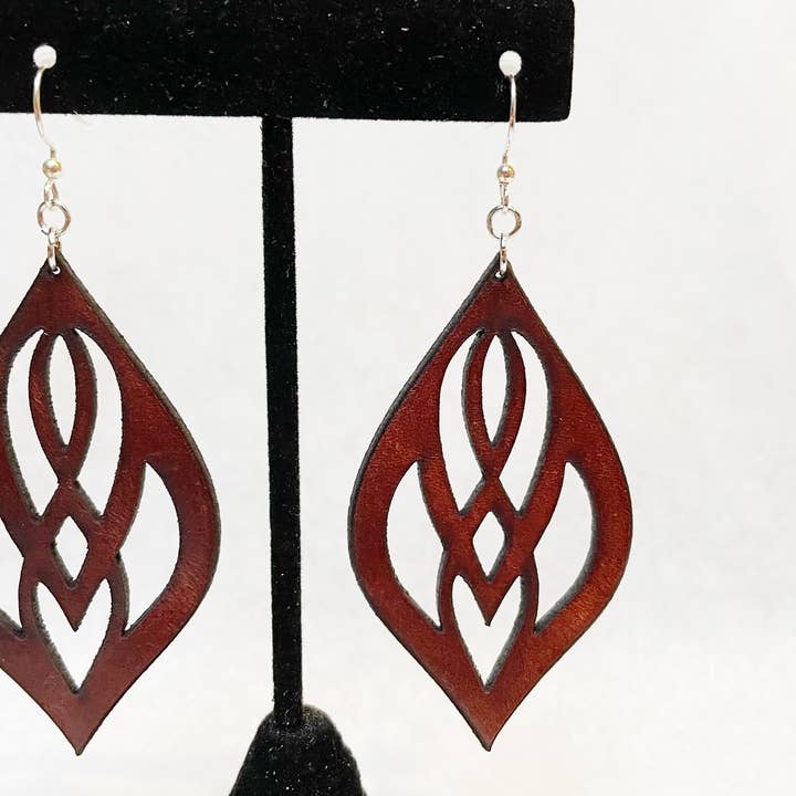 Leather Earrings: ‘Summer Rain’ for wholesale by Black Bear Leather & Home