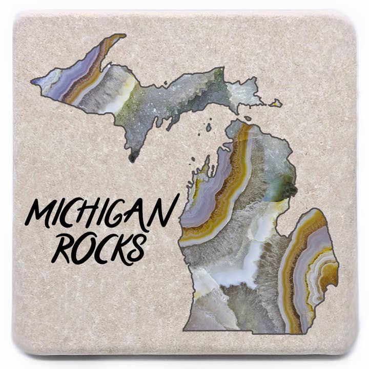 Michigan Rocks Geode Agate Stone Magnet for wholesale by Noomoon