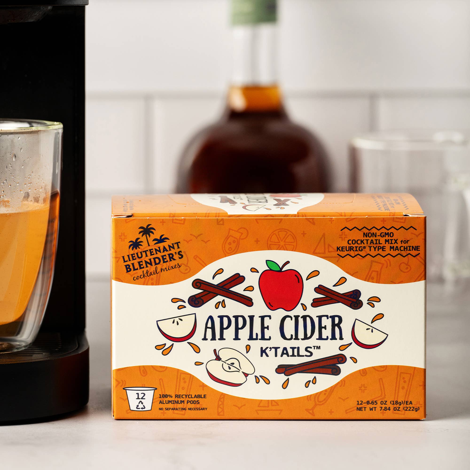 Lieutenant Blender's Cocktail Mixes - Wholesale Beverage Mix - Apple Cider K'Tails® Single Pod Cocktail Mixers 12 Ct8