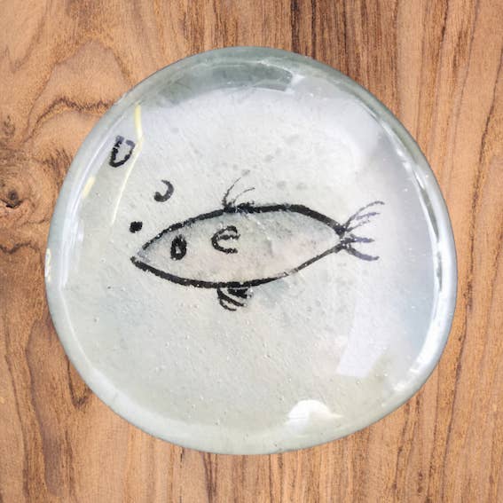Poisson - Aimants peints à la main pour la vente par Irony Art