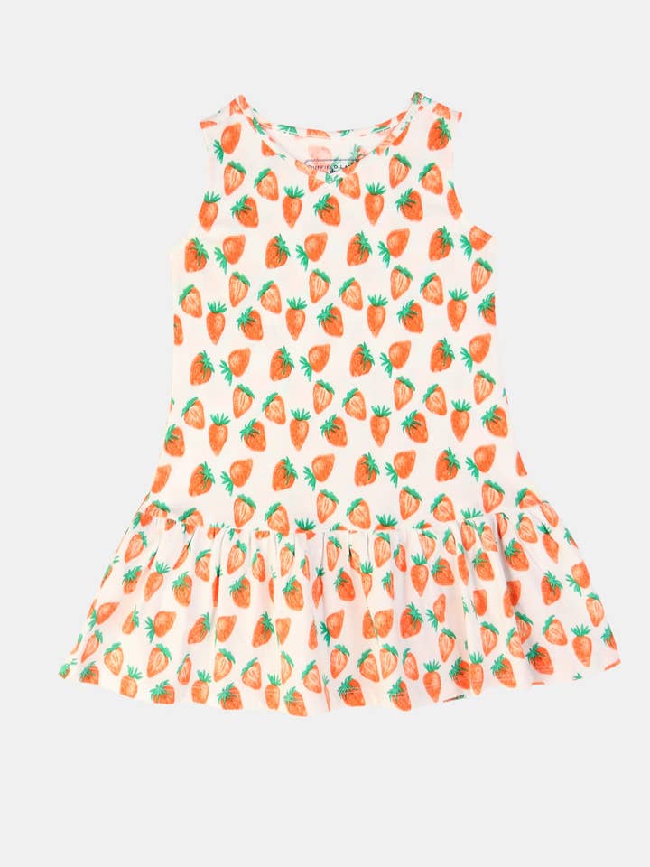Flickor Layla klänning i jordgubbsfält för wholesale av Duffield Lane