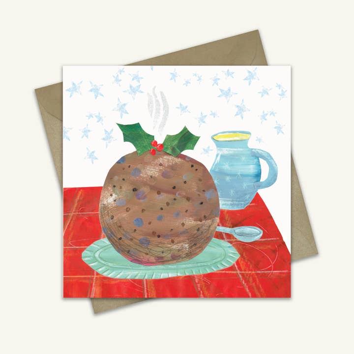 Pudim De Ameixa Cartão De Saudações De Natal Em Branco por atacado de Kate Read Illustration