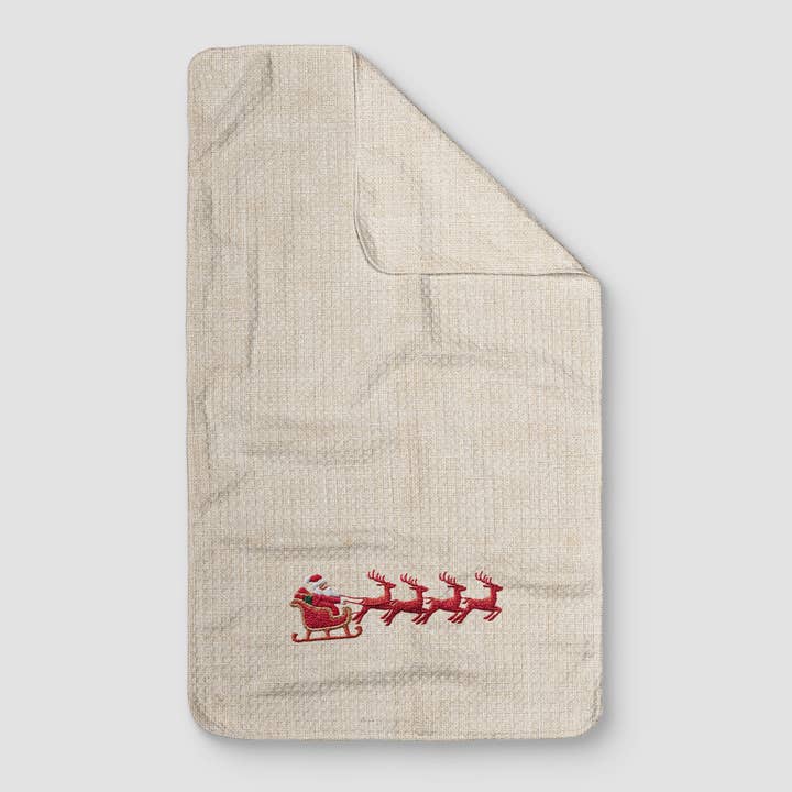 Loom Loom - Wholesale Tea Towel - Sleigh Ride Embroidery