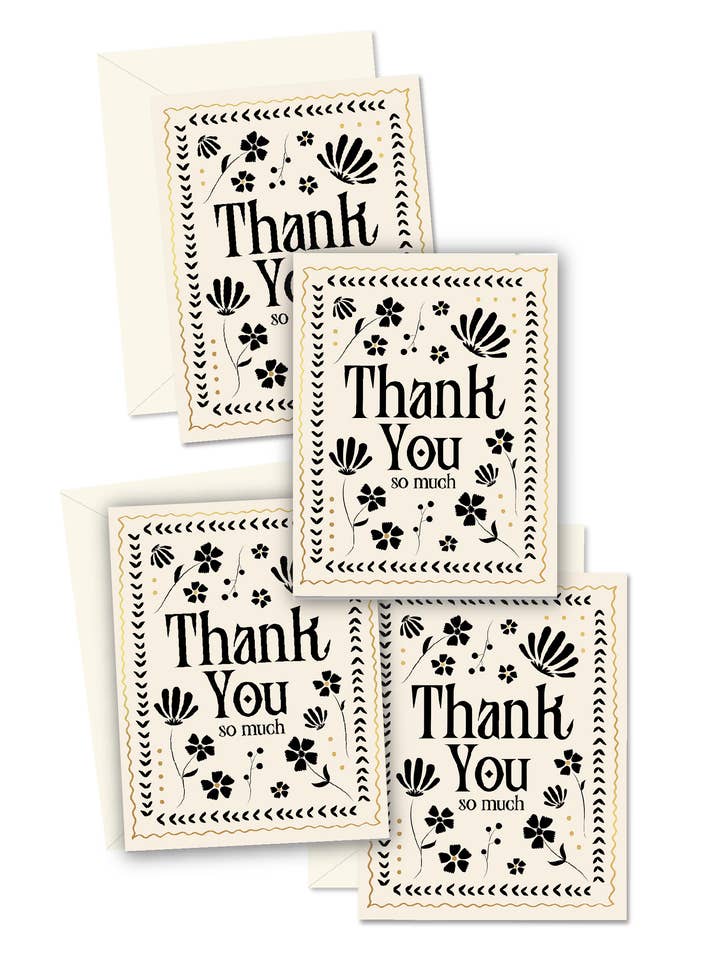 Bedankkaarten met mozaïekbloemen, set in doos voor wholesale door Ginger P. Designs