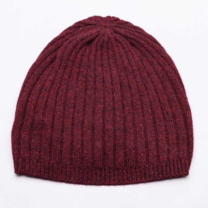 BROOME 100% Pure Cashmere Baby Rib Beanie, Wild Cherry for wholesale by love Kate