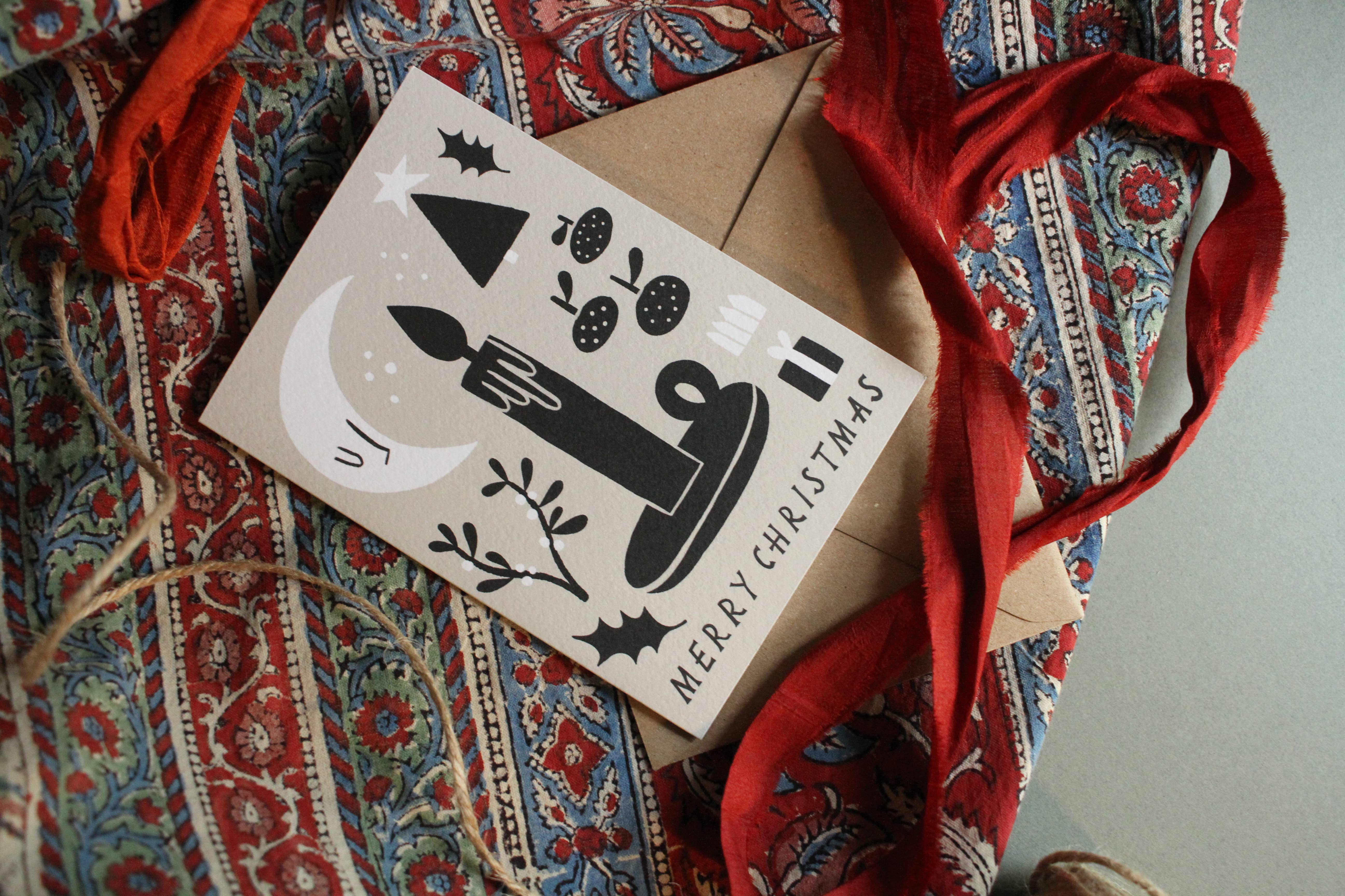 Lauren Marina – wholesale Christmas card – 'Merry Christmas' Black and White Christmas Card2