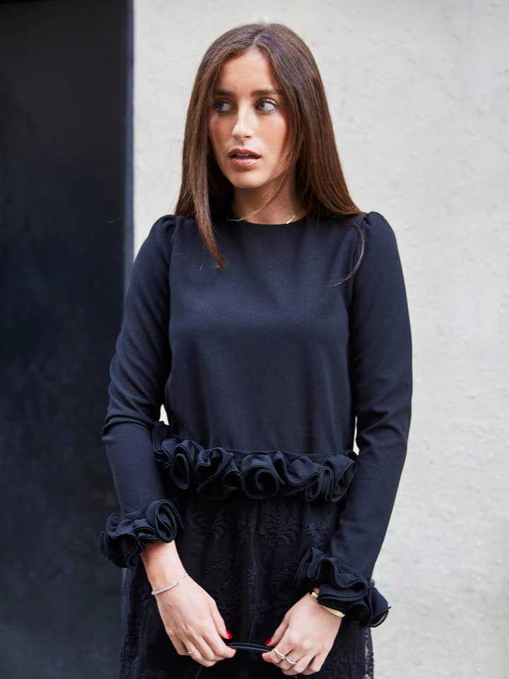 Floral embellished top for wholesale by ELLI WHITE