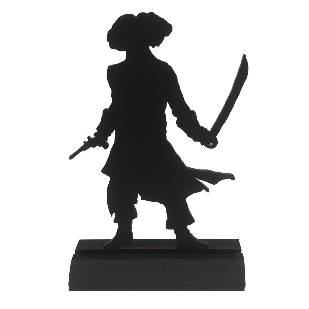Madison Bay Co. - Historical Home Decor Reproductions - Wholesale Decorative Tabletop Object - Pirate with Sword Wooden Silhouette Tabletop Décor0