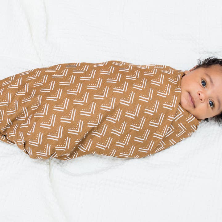 Lulujo - Wholesale Swaddle - Baby - 2-pack Cotton Swaddles - Mudcloth / Black Birds