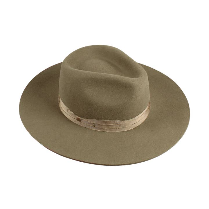 Sombrero Fedora rígido con ala plana de 3,5" de lana estilo western para venta al por mayor de Jeanne Simmons Accessories