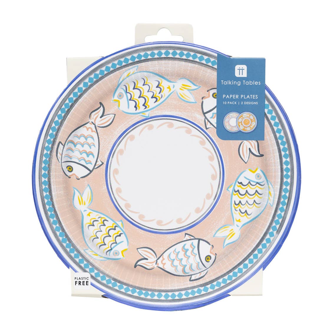 Talking Tables UK – wholesale Disposable plate – Summer Orange Fish Paper Plates | 10 Pack |1