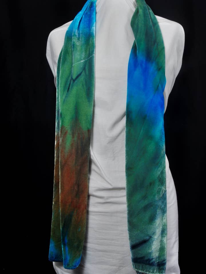 Silk/Rayon Velvet Scarf for wholesale by Melanie Audet Limited Editions, llc