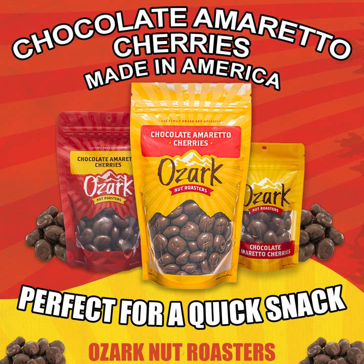 Ozark Nut Roasters - Wholesale Chocolate Covered Sweets - Chocolate Amaretto Cherries - 3.5oz