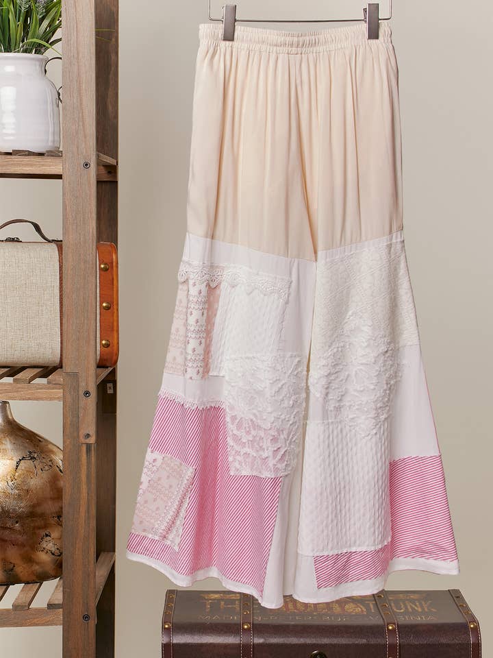 Mello. - Wholesale Pants - Women's - Boho Crochet Lace Pattern Pants1