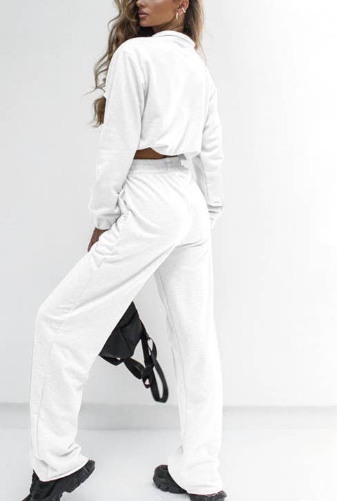 HIDDENBRAND - Wholesale Lounge Set - Women's - Drawstring zip-up sweatshirt & pant 2 piece set outfits5