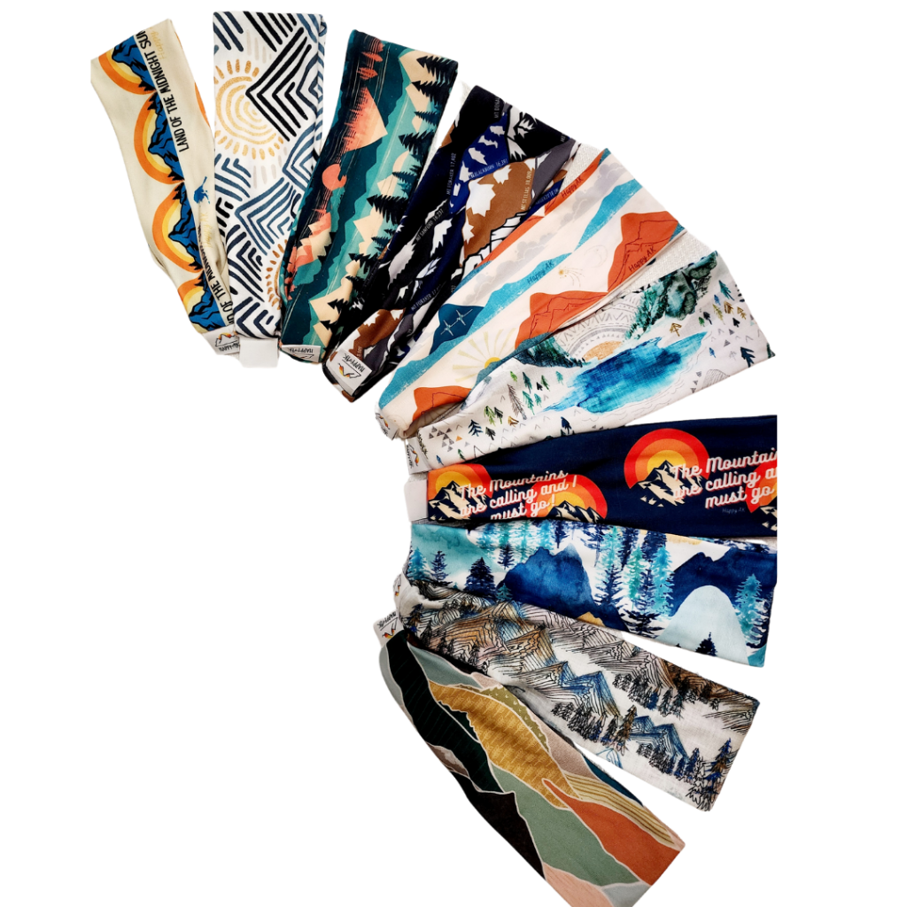 HappyAK Handmade Headbands and Neckwear - Vendita all'ingrosso Fascia per capelli - Donna - Fascia Classica in Maglia Elasticizzata (Montagne)-Pacchetto1
