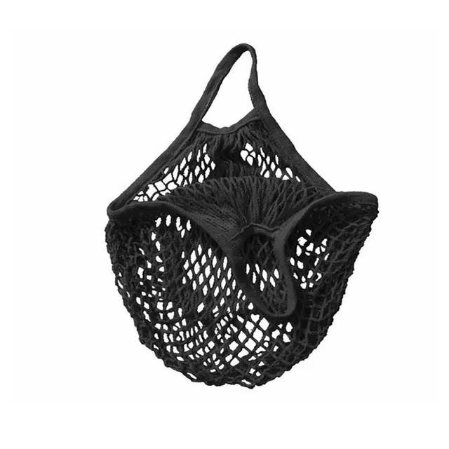 GreenWave – Saco de mercearia/compras por atacado – Sacola de algodão reutilizável para supermercado com alça, estilo rede11