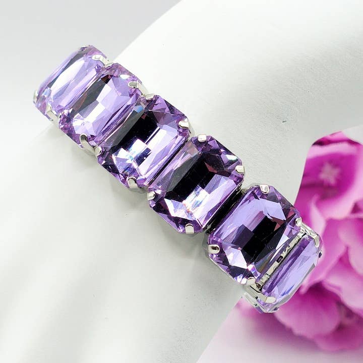 MARGOT Silver - Bracciale Elasticizzato con pietre sfaccettate for wholesale by Daemon srls