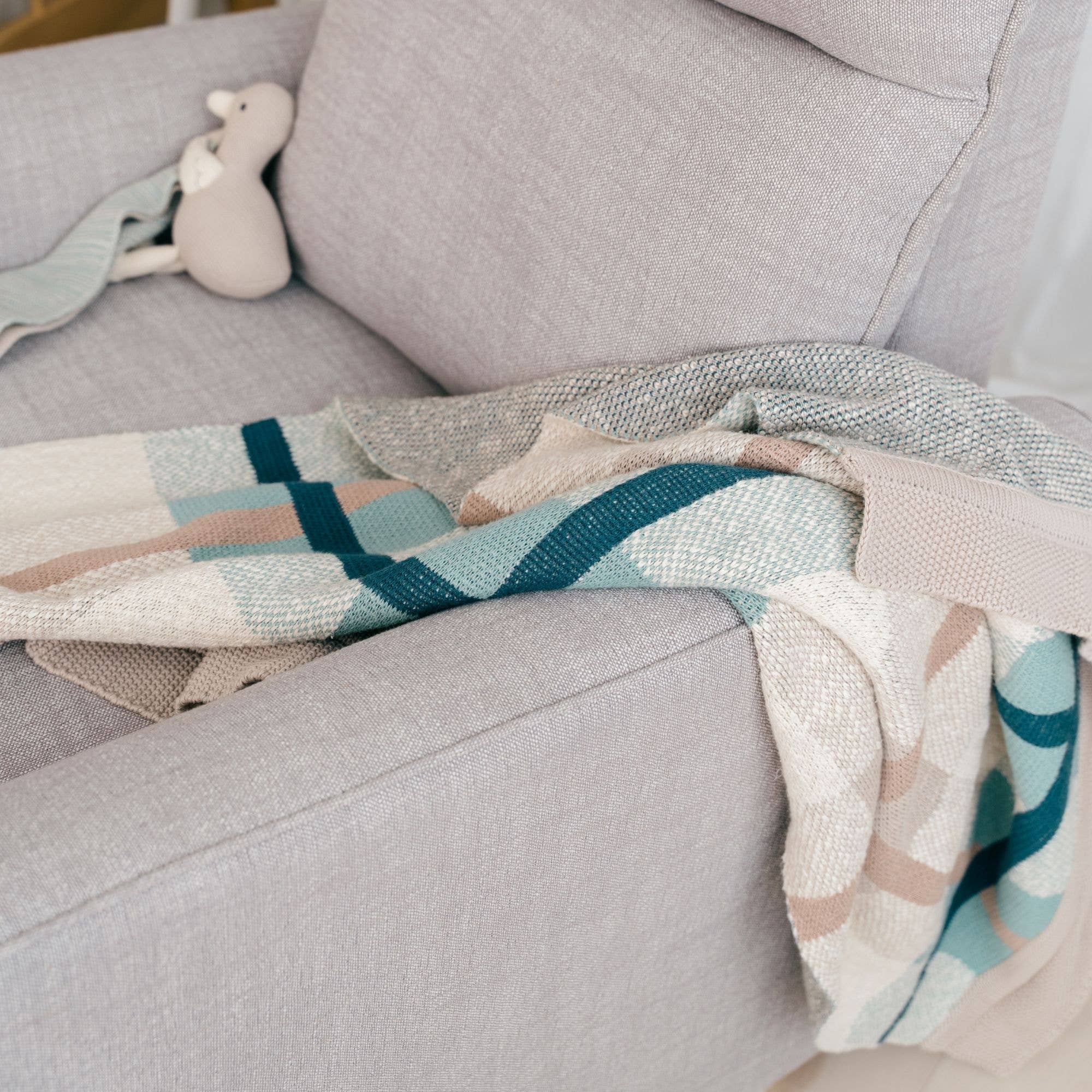 Crane Baby - Vente Couverture de lit – enfant et bébé - Plaid tricoté Charlie Farmhouse4