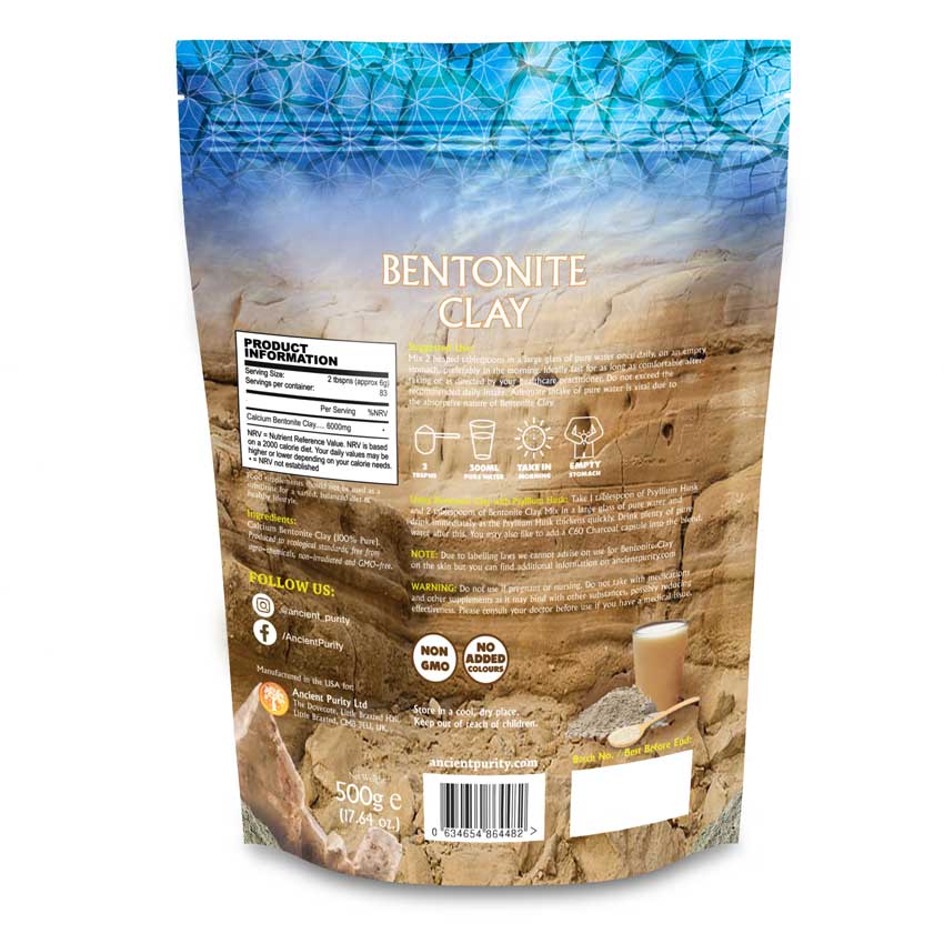 Ancient Purity – wholesale Oral supplement/vitamin – Bentonite Clay - 500g Food Grade | Natural, Clean, Effective2