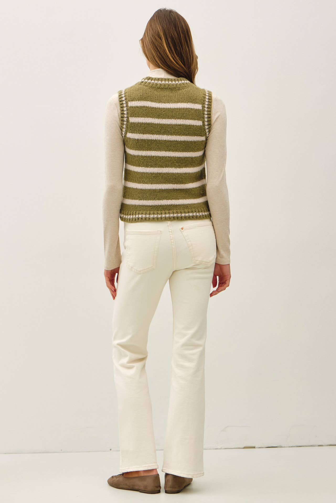 Be Cool - Vente Pull sans manches – femme - GILET EN LAINE MÉLANGÉE À RAYURES8