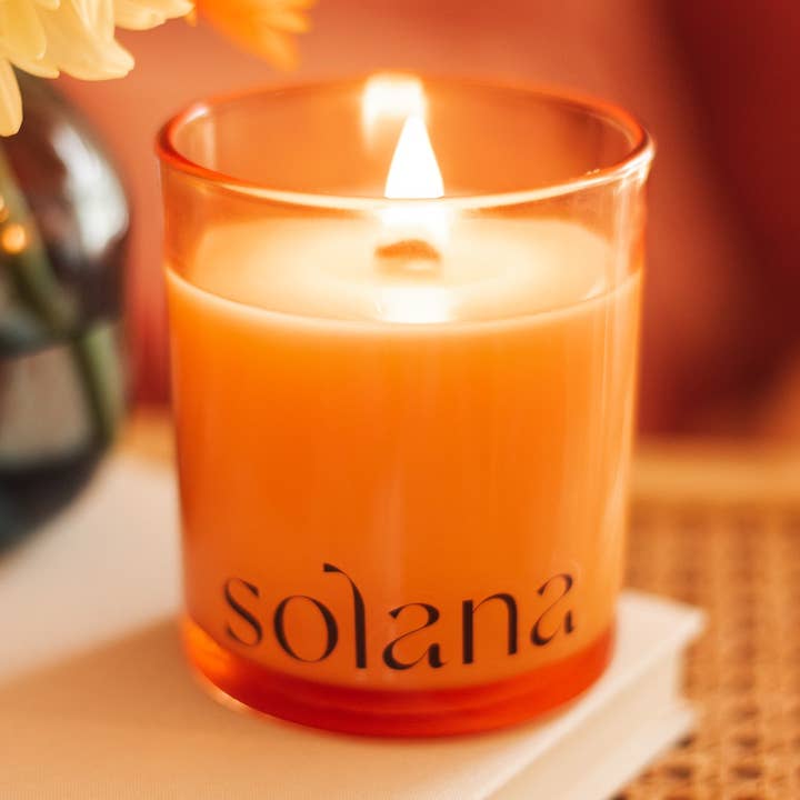 Cades Cove Candle (Peach Glass) for wholesale by Solana