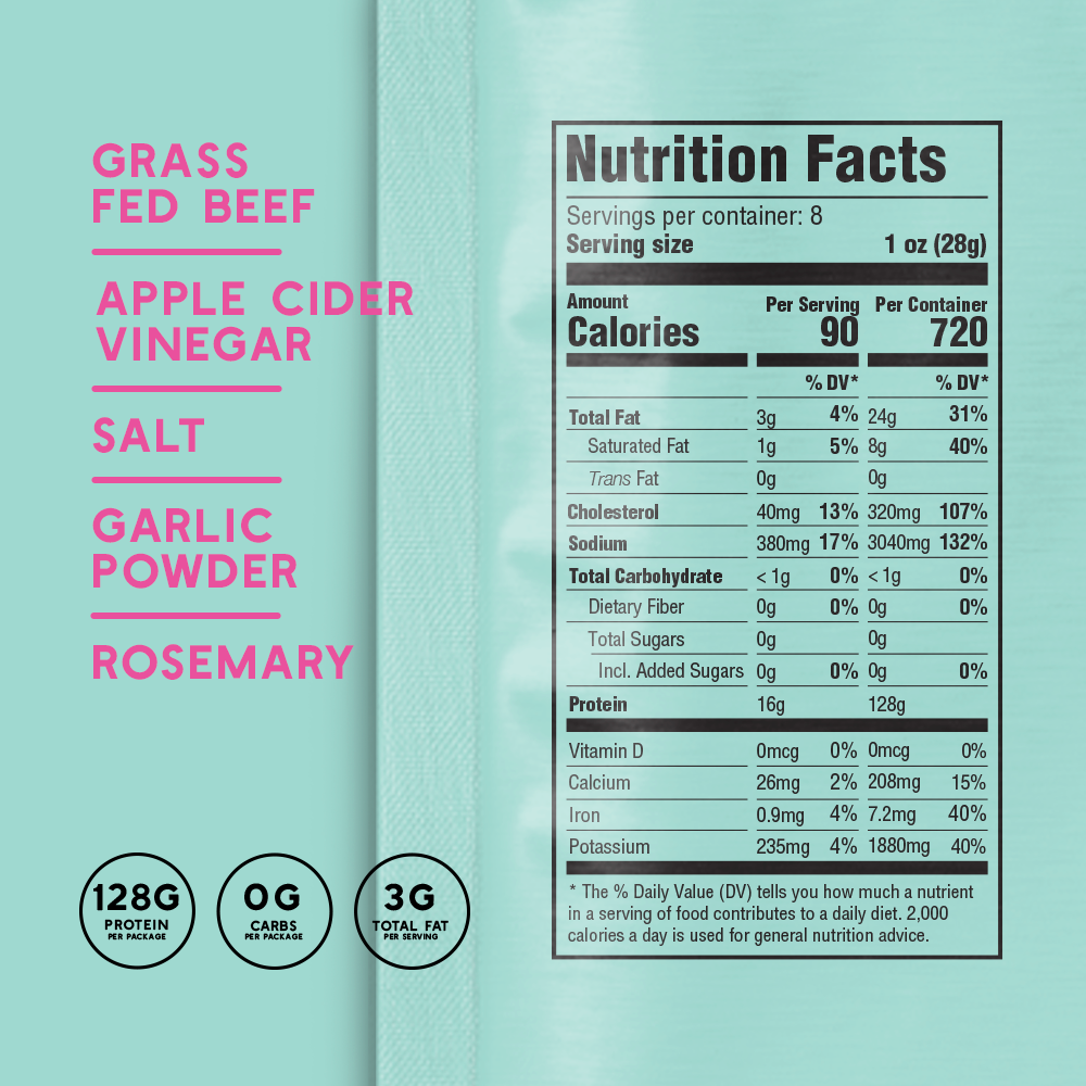 Brooklyn Biltong - Wholesale Jerky - 8oz Steakhouse Grass-Fed Zero Sugar Biltong Tender Jerky4