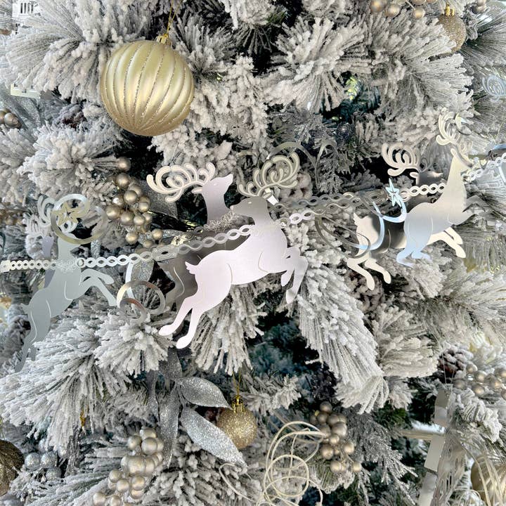 Inspired Indigo - Wholesale Bunting/Garland - Santa and Reindeer Metal Garland8